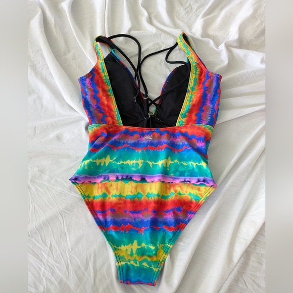 Heat Multicolor One-Piece Swimsuit with‎ Bra Women's Size Small - Picture 3 of 8